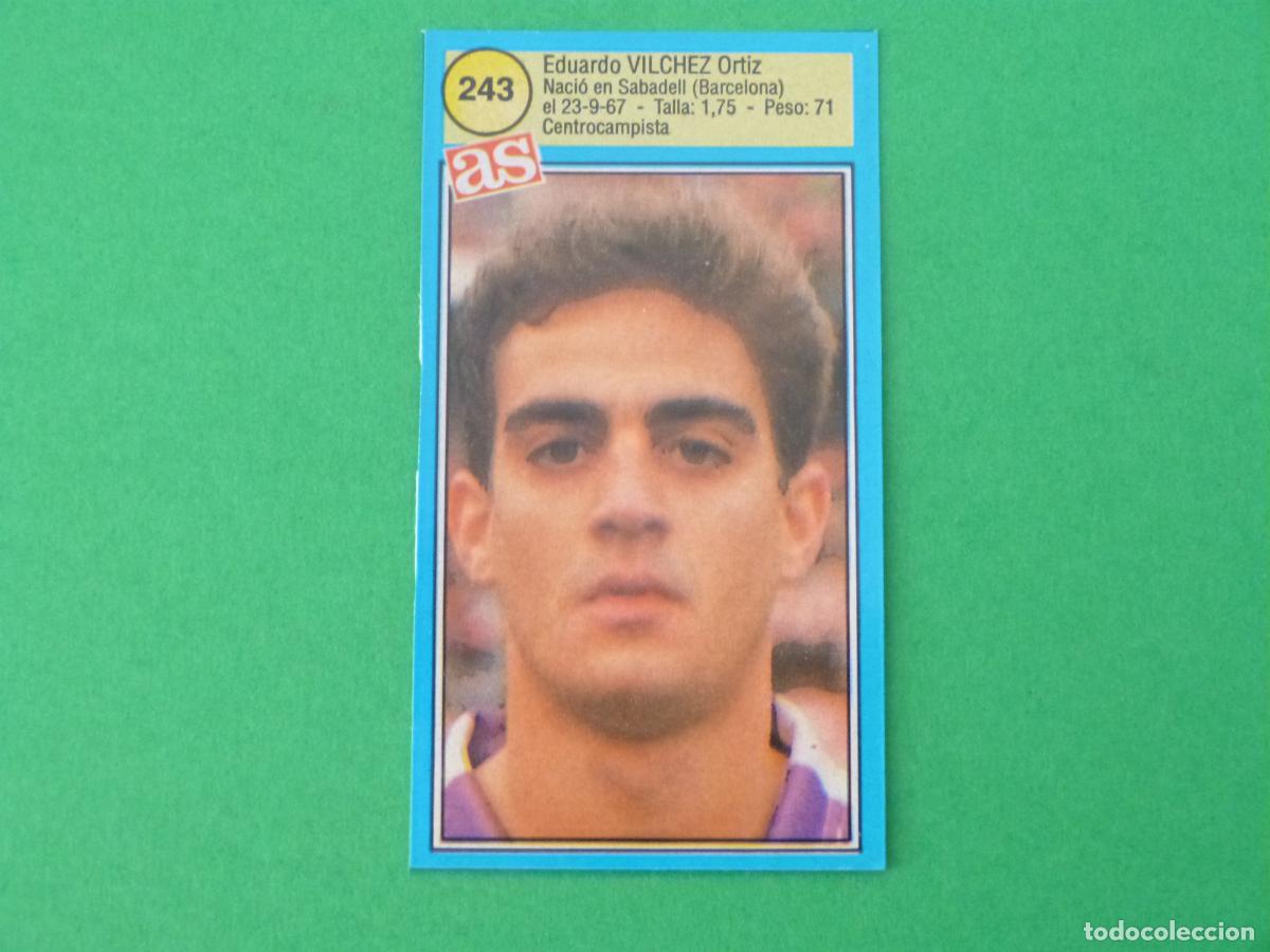 Cromos de Futebol: CROMO FUTBOL VILCHEZ REAL VALLADOLID RECORTADO N&ordm; 243 ASES DE LA LIGA 1990-1991/90-91 DIARIO AS