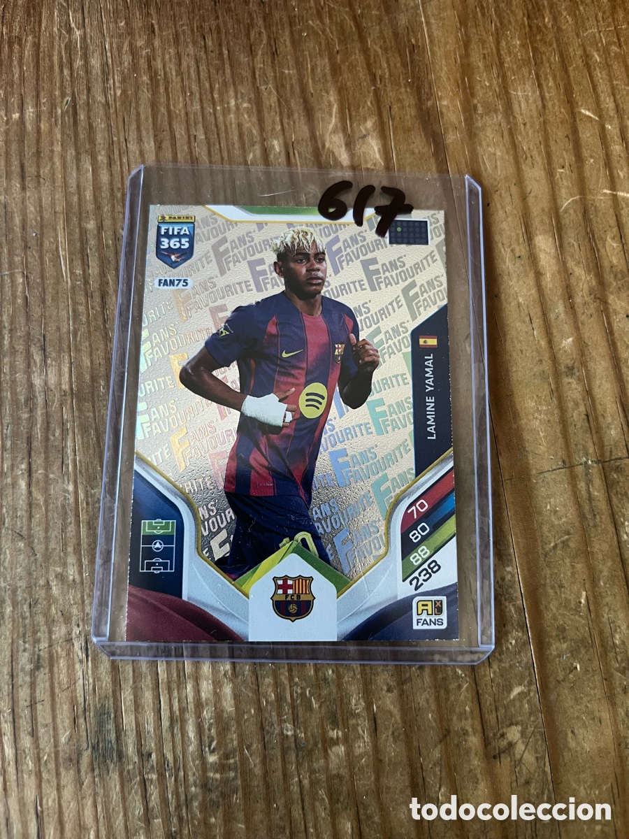 Football Stickers: CROMO CARD PANINI FIFA 365 LAMINE YAMAL BARCELONA FAN75 FANS FAVOURITE 2025 2026