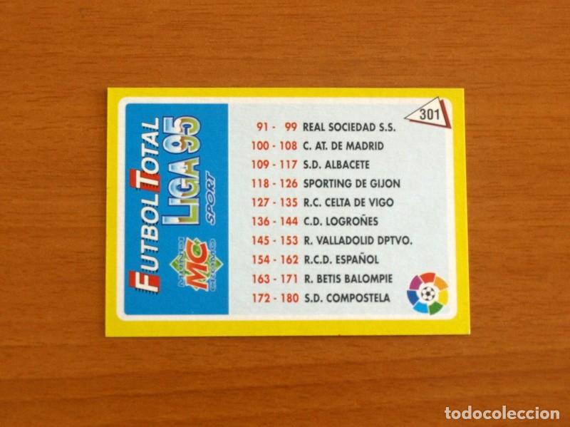 Cromos de F&uacute;tbol: Indice 1&ordf; Divisi&oacute;n -N&ordm; 301 -Fichas Liga Mundicromo F&uacute;tbol Total 1994-1995, 94-95