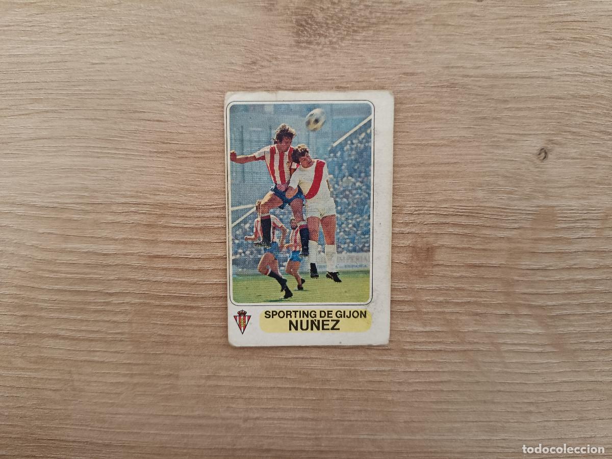 Figurine di Calcio: CROMO PACOSA FUTBOL EN ACCION NU&Ntilde;EZ SPORTING DESPEGADO 1978 1979 78 79 D626