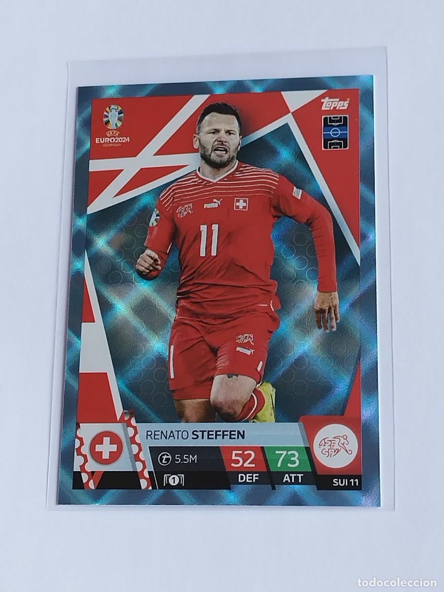 Cromos de F&uacute;tbol: STEFFEN BLUE CRYSTAL #SUI 11 SUIZA AZUL PARALELA TOPPS EUROCOPA 2024 MATCH ATTAX UEFA EURO 24 SUI11