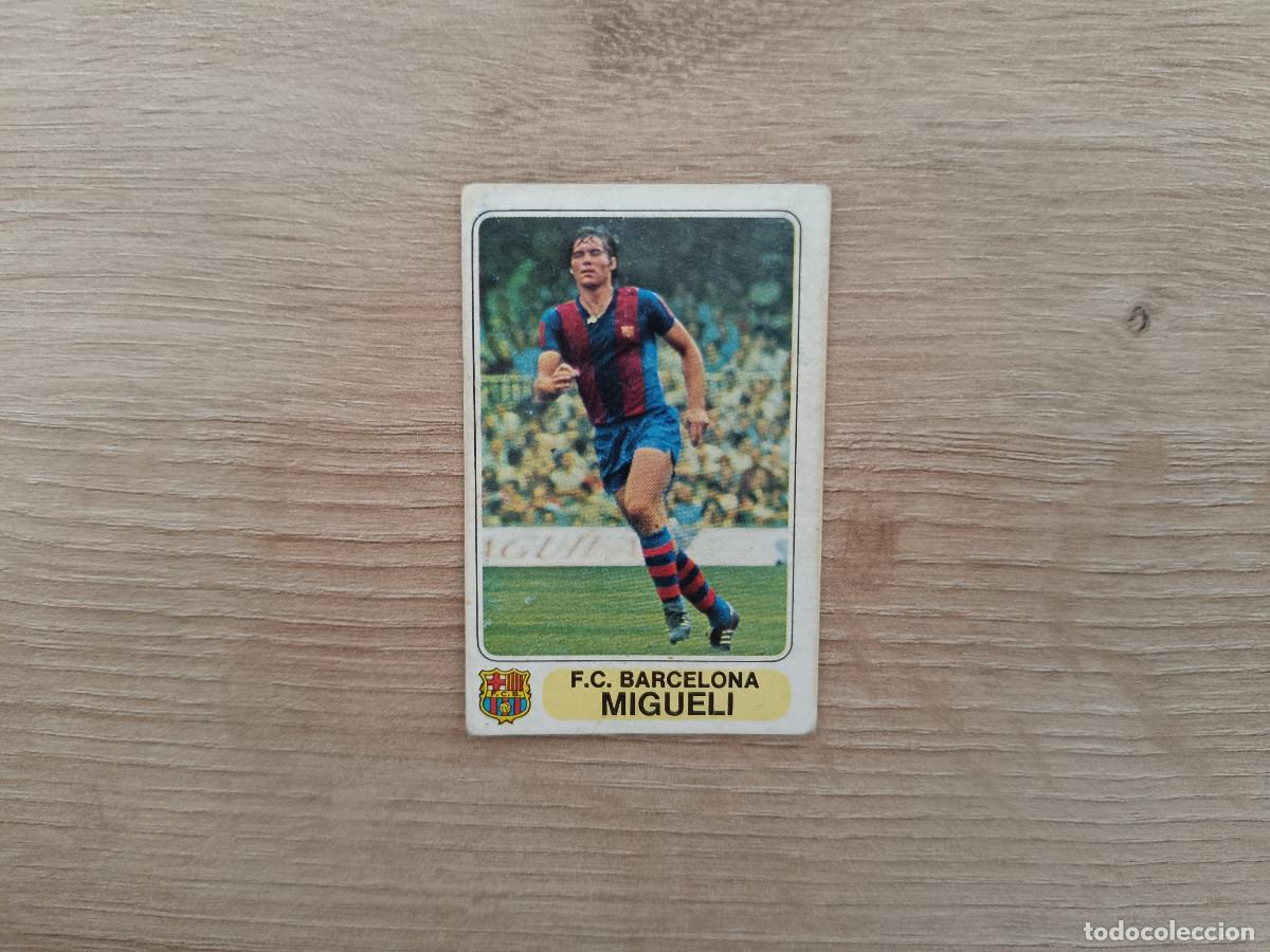 Figurine di Calcio: CROMO PACOSA FUTBOL EN ACCION MIGUELI BARCELONA SIN PEGAR NUNCA PEGADO 1978 1979 78 79 D626