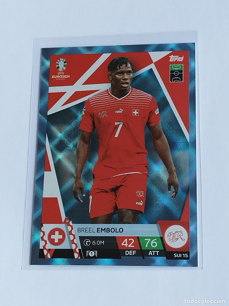 Cromos de F&uacute;tbol: EMBOLO BLUE CRYSTAL #SUI 15 SUIZA AZUL PARALELA TOPPS EUROCOPA 2024 MATCH ATTAX UEFA EURO 24 SUI15
