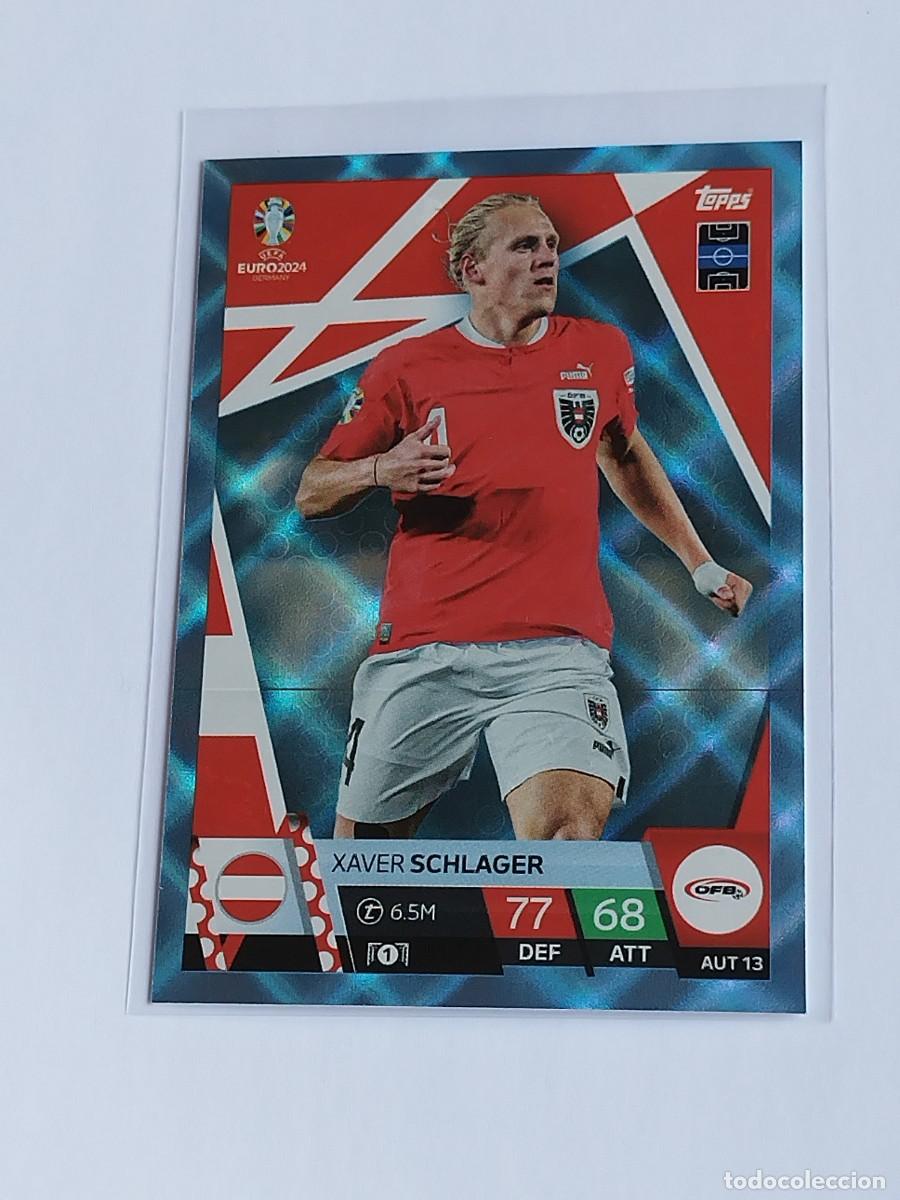 Cromos de F&uacute;tbol: SCHLAGER BLUE CRYSTAL #AUT 13 AUSTRIA AZUL PARALELA TOPPS EUROCOPA 2024 MATCH ATTAX UEFA EURO AUT13