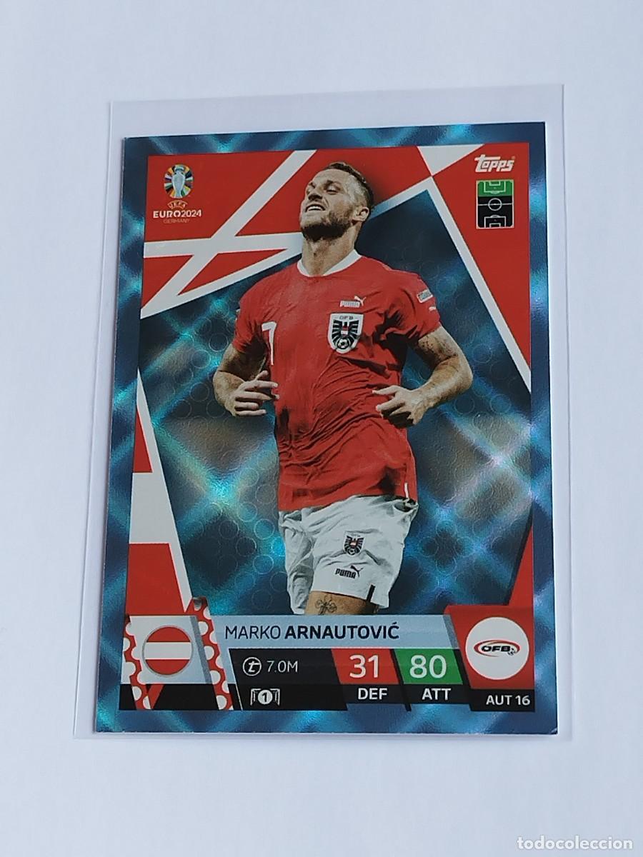 Cromos de F&uacute;tbol: ARNAUTOVIC BLUE CRYSTAL AUT 15 AUSTRIA AZUL PARALELA TOPPS EUROCOPA 2024 MATCH ATTAX UEFA EURO AUT16