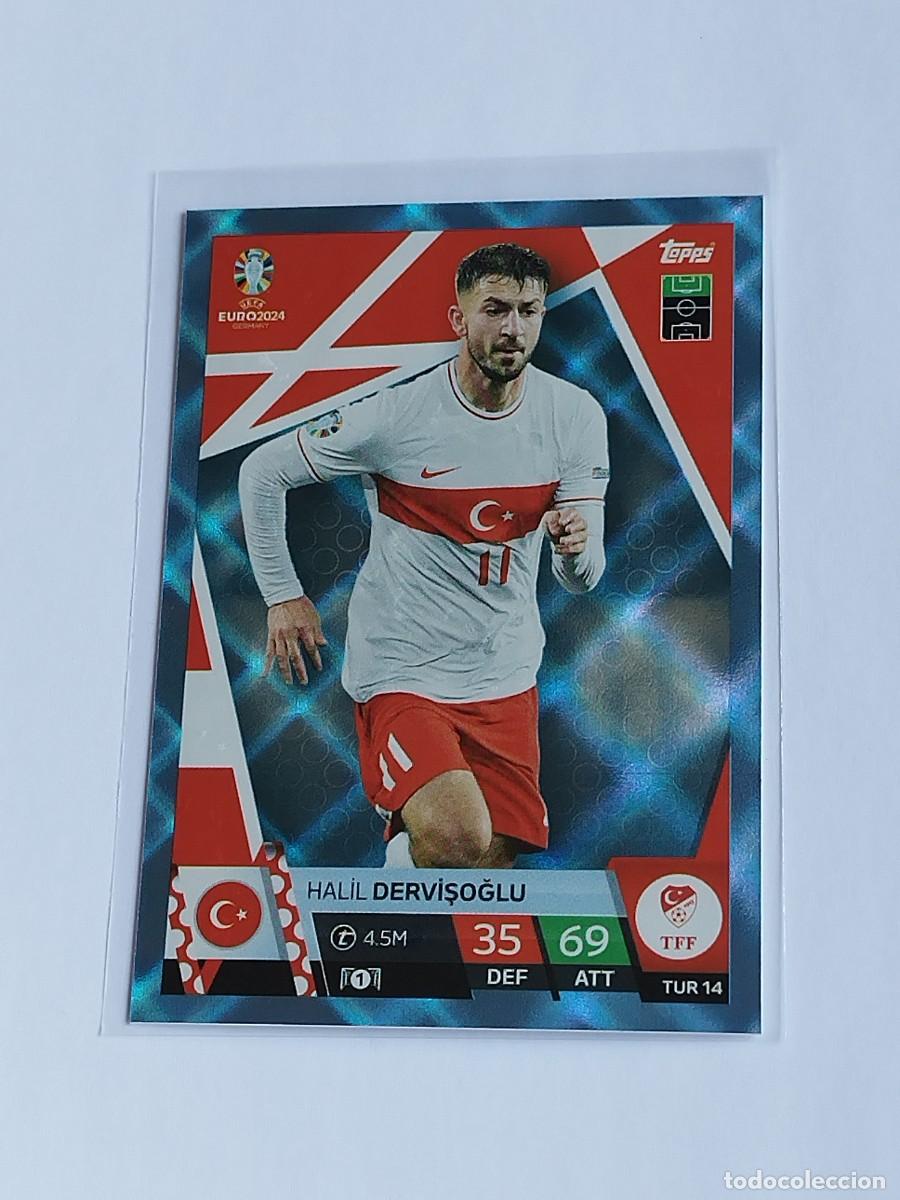 Cromos de F&uacute;tbol: DERVISOGLU BLUE CRYSTAL TUR 14 TURQU&Iacute;A AZUL PARALELA TOPPS EUROCOPA 2024 MATCH ATTAX UEFA EURO TUR14