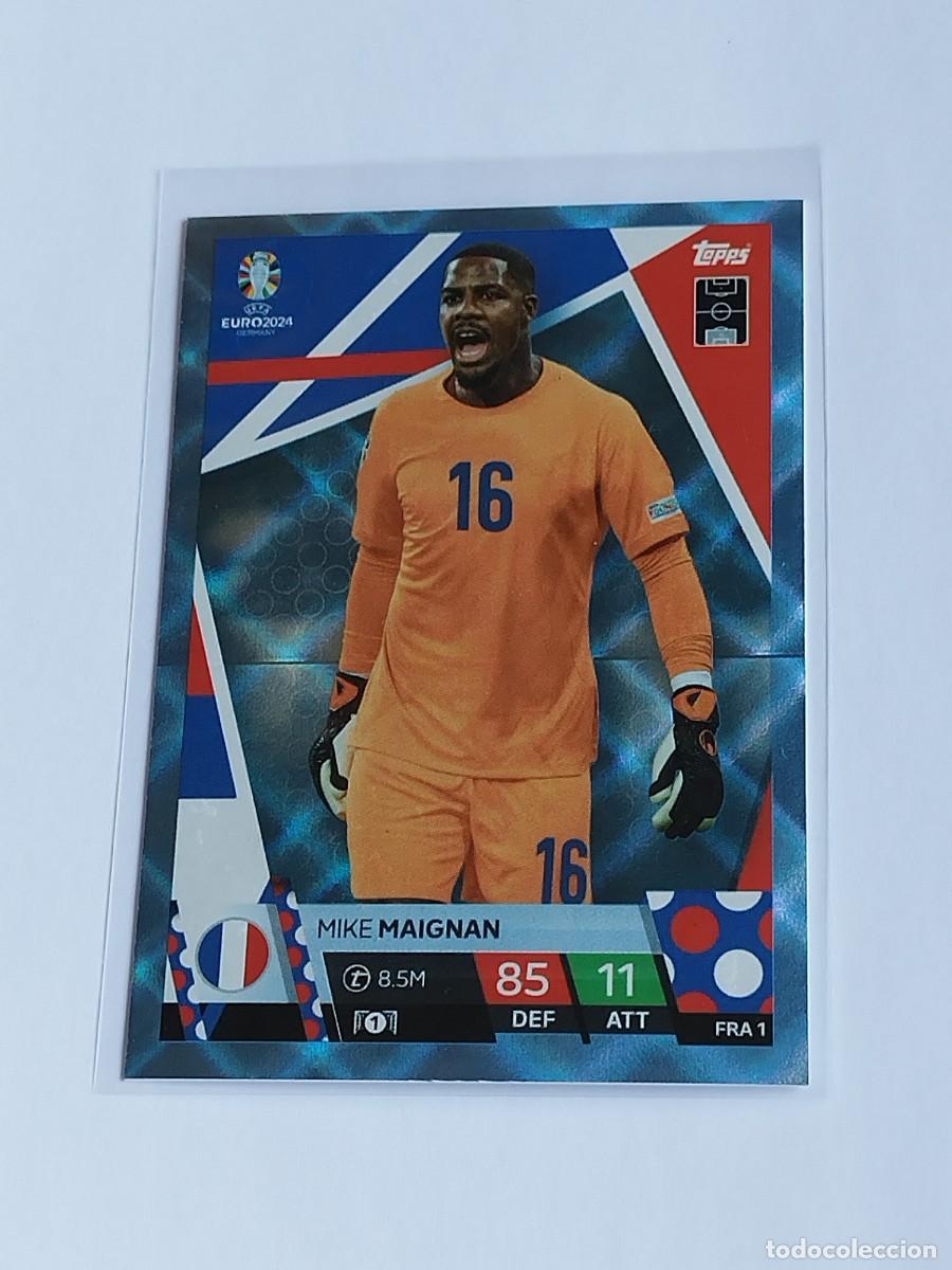 Cartes &agrave; collectionner de Football: MAIGNAN BLUE CRYSTAL #FRA 1 FRANCIA AZUL PARALELA TOPPS EUROCOPA 2024 MATCH ATTAX UEFA EURO 24 FRA1