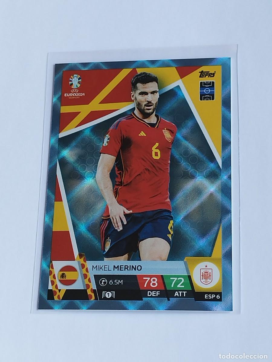 Cromos de F&uacute;tbol: MIKEL MERINO BLUE CRYSTAL ESP 6 ESPA&Ntilde;A AZUL PARALELA TOPPS EUROCOPA 2024 MATCH ATTAX UEFA EURO ESP6