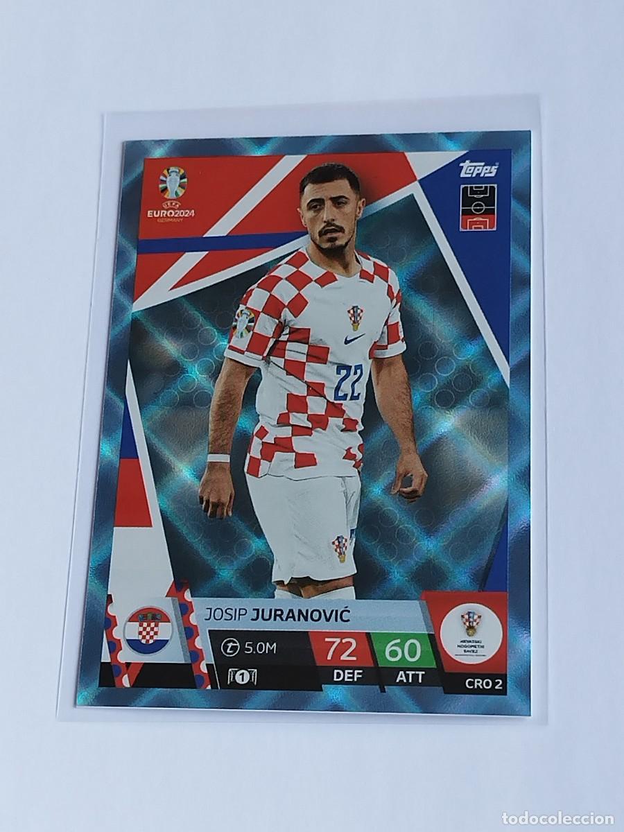 Cromos de F&uacute;tbol: JURANOVIC BLUE CRYSTAL CRO 2 CROACIA AZUL PARALELA TOPPS EUROCOPA 2024 MATCH ATTAX UEFA EURO 24 CRO2