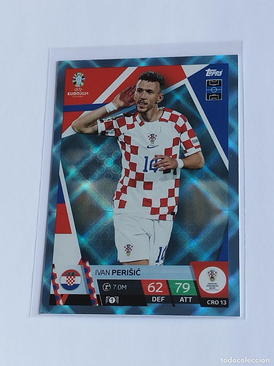 Cromos de F&uacute;tbol: PERISIC BLUE CRYSTAL CRO 13 CROACIA AZUL PARALELA TOPPS EUROCOPA 2024 MATCH ATTAX UEFA EURO 24 CRO13