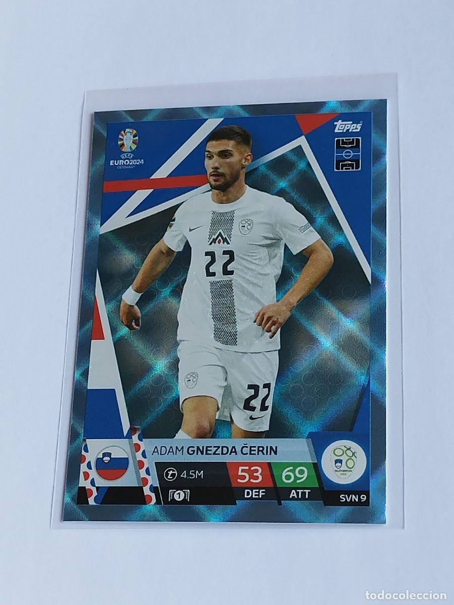 Cromos de F&uacute;tbol: GNEZDA CERIN BLUE CRYSTAL SVN 9 ESLOVENIA AZUL PARALELA TOPPS EUROCOPA 2024 MATCH ATTAX EURO SVN9