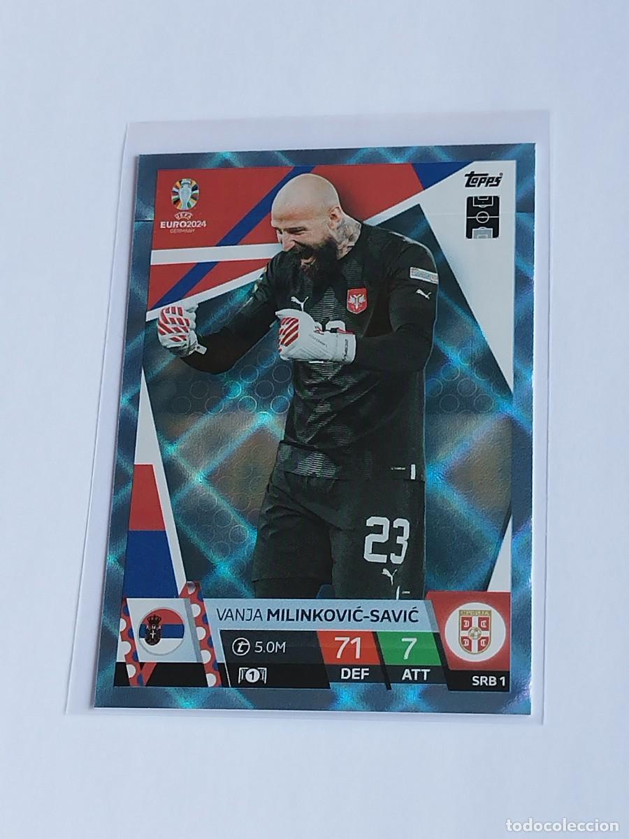 Cromos de F&uacute;tbol: MILINKOVIC-SAVIC BLUE CRYSTAL SRB 1 SERBIA AZUL PARALELA TOPPS EUROCOPA 2024 MATCH ATTAX EURO SRB1