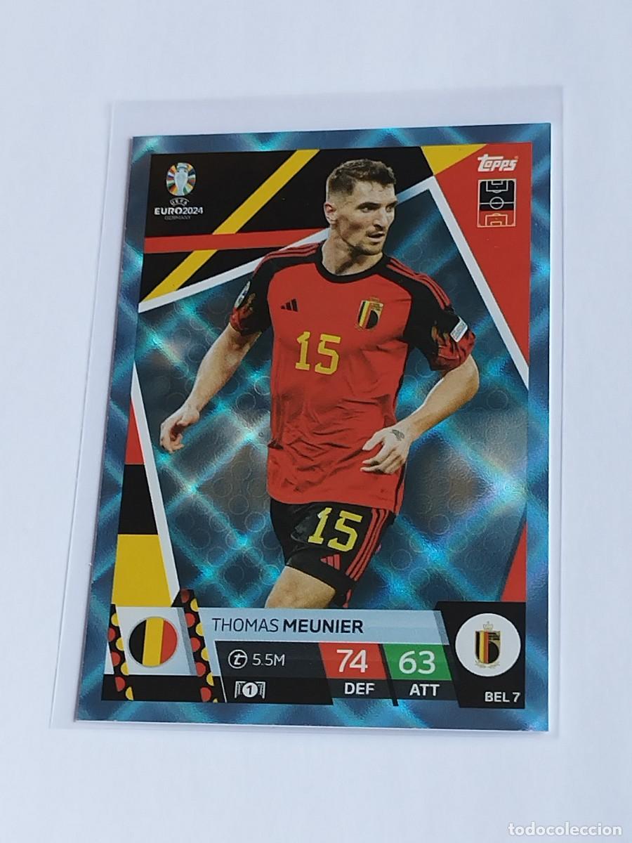 Cromos de F&uacute;tbol: MEUNIER BLUE CRYSTAL #BEL 7 BELGICA AZUL PARALELA TOPPS EUROCOPA 2024 MATCH ATTAX UEFA EURO 24 BEL7