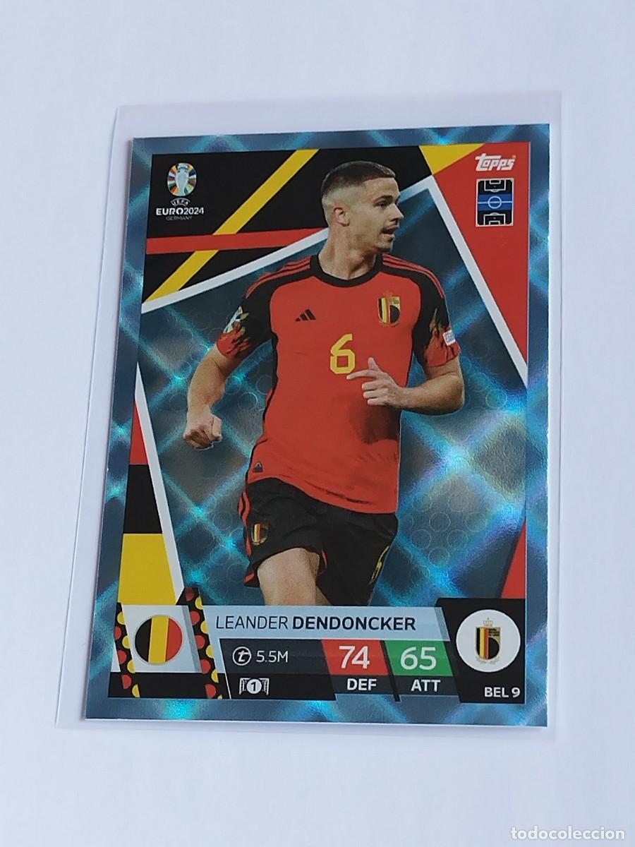 Cromos de F&uacute;tbol: DENDONCKER BLUE CRYSTAL BEL 9 BELGICA AZUL PARALELA TOPPS EUROCOPA 2024 MATCH ATTAX UEFA EURO BEL9