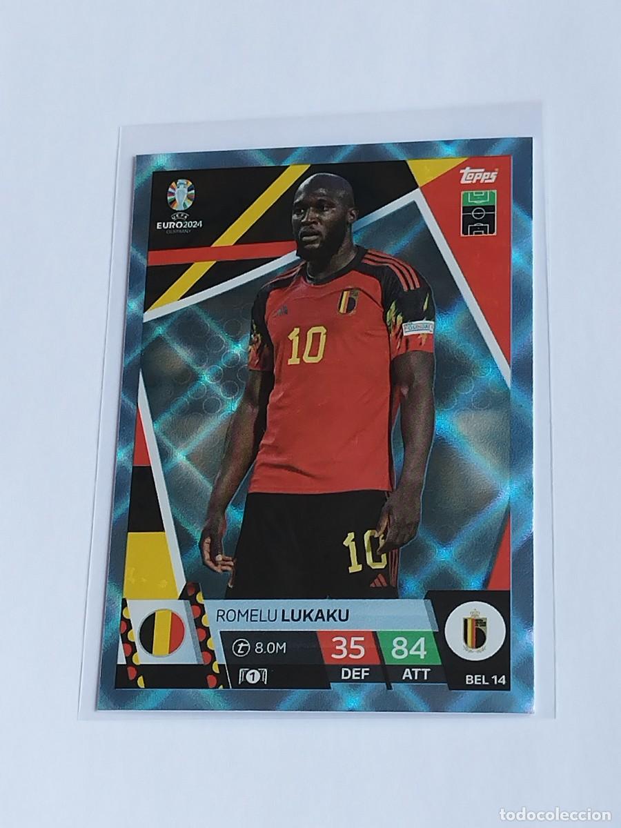 Cromos de F&uacute;tbol: LUKAKU BLUE CRYSTAL BEL 14 BELGICA AZUL PARALELA TOPPS EUROCOPA 2024 MATCH ATTAX UEFA EURO 24 BEL14
