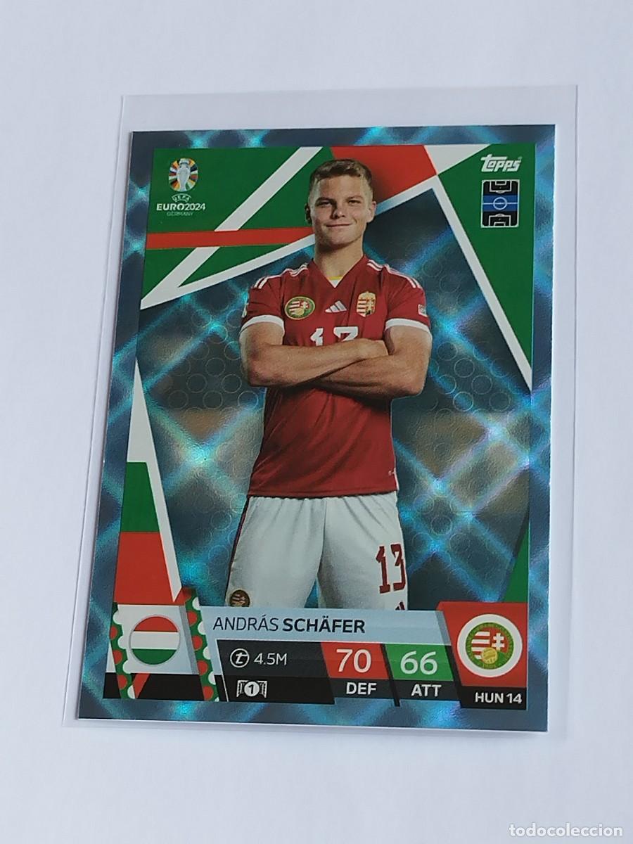 Cromos de F&uacute;tbol: SCHAFER BLUE CRYSTAL HUN 14 HUNGR&Iacute;A AZUL PARALELA TOPPS EUROCOPA 2024 MATCH ATTAX UEFA EURO 24 HUN14