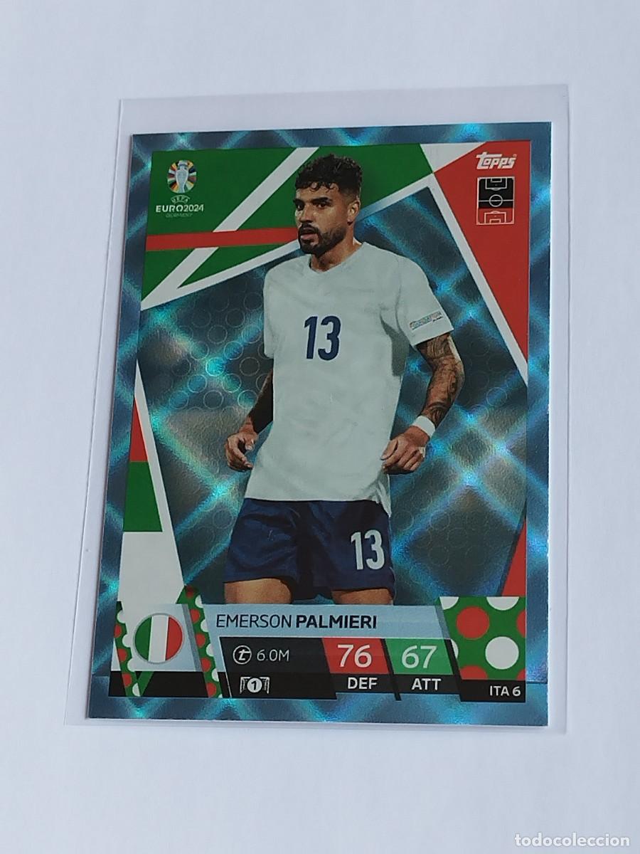 Cromos de F&uacute;tbol: PALMIERI BLUE CRYSTAL ITA 6 ITALIA AZUL PARALELA TOPPS EUROCOPA 2024 MATCH ATTAX UEFA EURO 24 ITA6