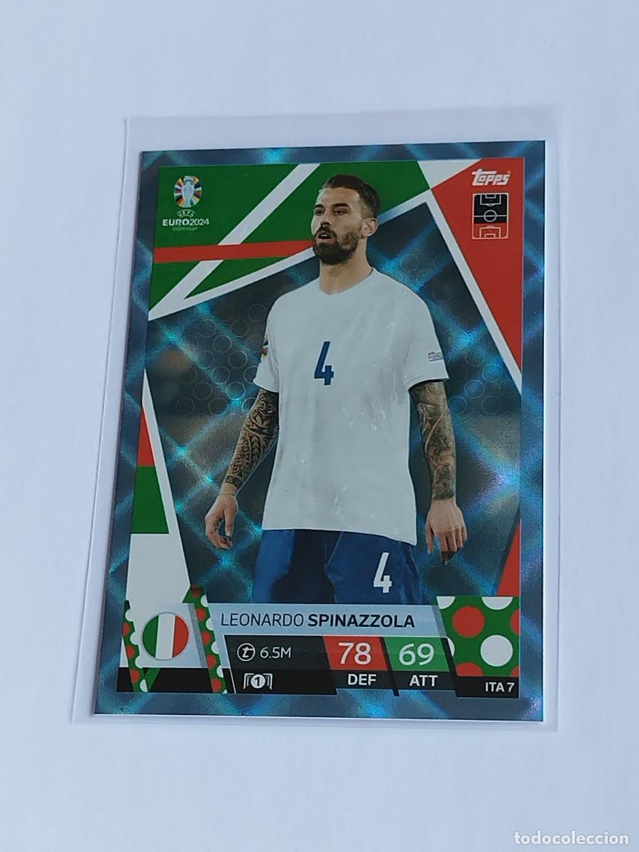 Cromos de F&uacute;tbol: SPINAZZOLA BLUE CRYSTAL ITA 7 ITALIA AZUL PARALELA TOPPS EUROCOPA 2024 MATCH ATTAX UEFA EURO 24 ITA7
