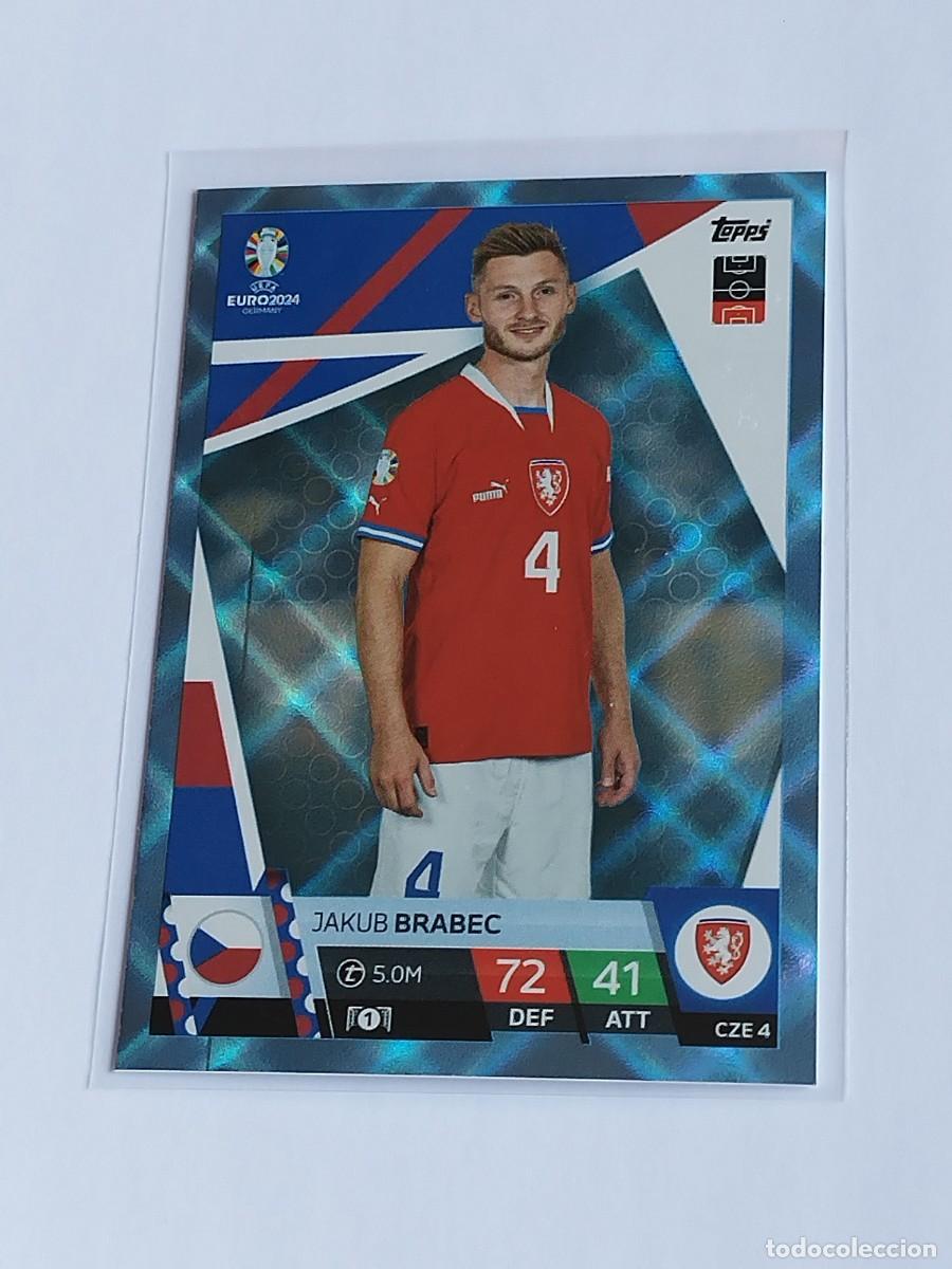 Figurine di Calcio: BRABEC BLUE CRYSTAL CZE 4 CHEQUIA AZUL PARALELA TOPPS EUROCOPA 2024 MATCH ATTAX UEFA EURO 24 CZE4