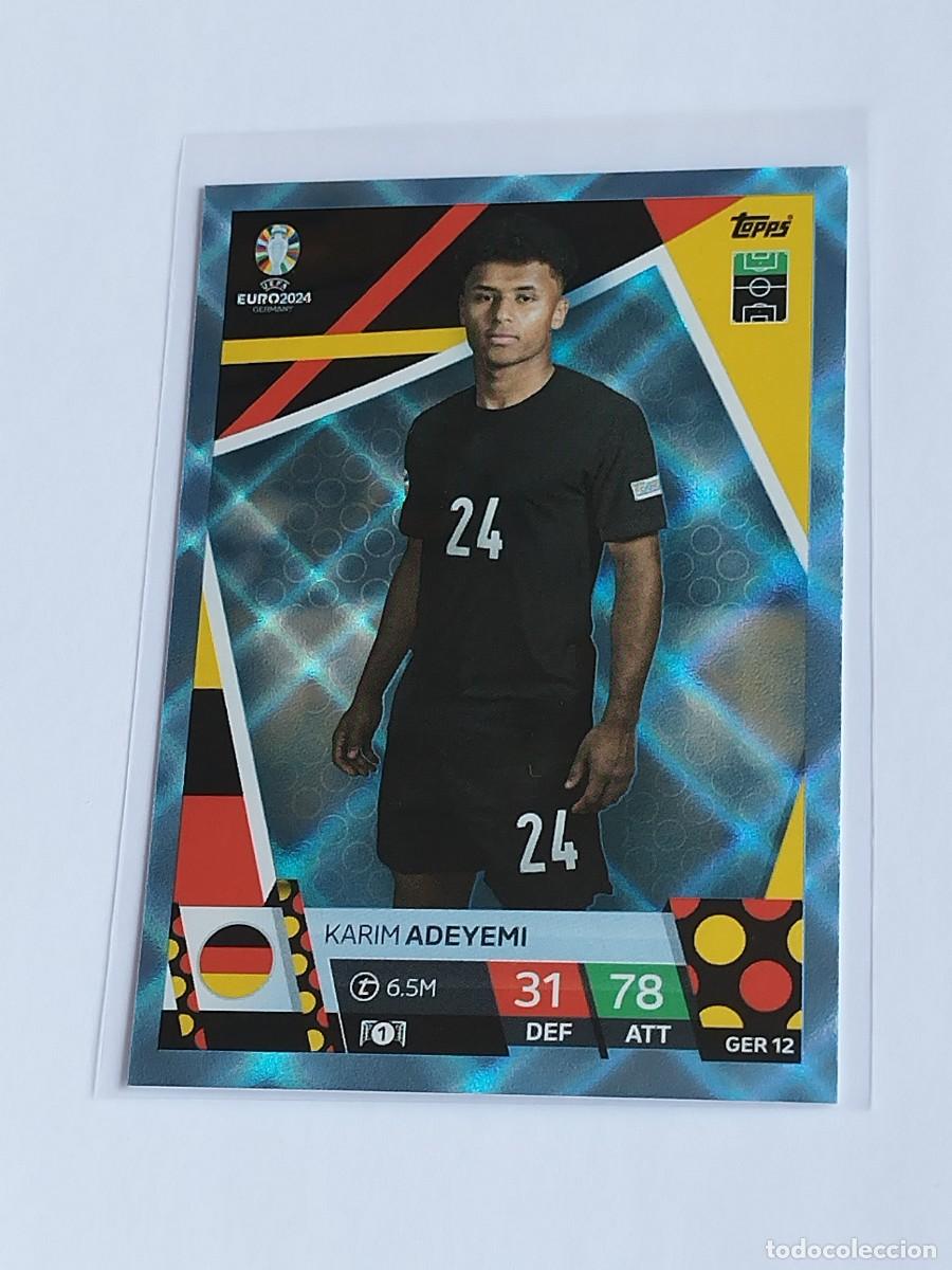 Cromos de F&uacute;tbol: ADEYEMI BLUE CRYSTAL GER 12 ALEMANIA AZUL PARALELA TOPPS EUROCOPA 2024 MATCH ATTAX EURO 24 GER12