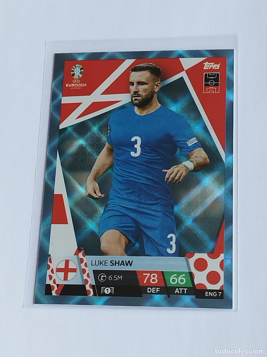 Cartes &agrave; collectionner de Football: SHAW BLUE CRYSTAL ENG 7 INGLATERRA AZUL PARALELA TOPPS EUROCOPA 2024 MATCH ATTAX UEFA EURO 24 ENG7