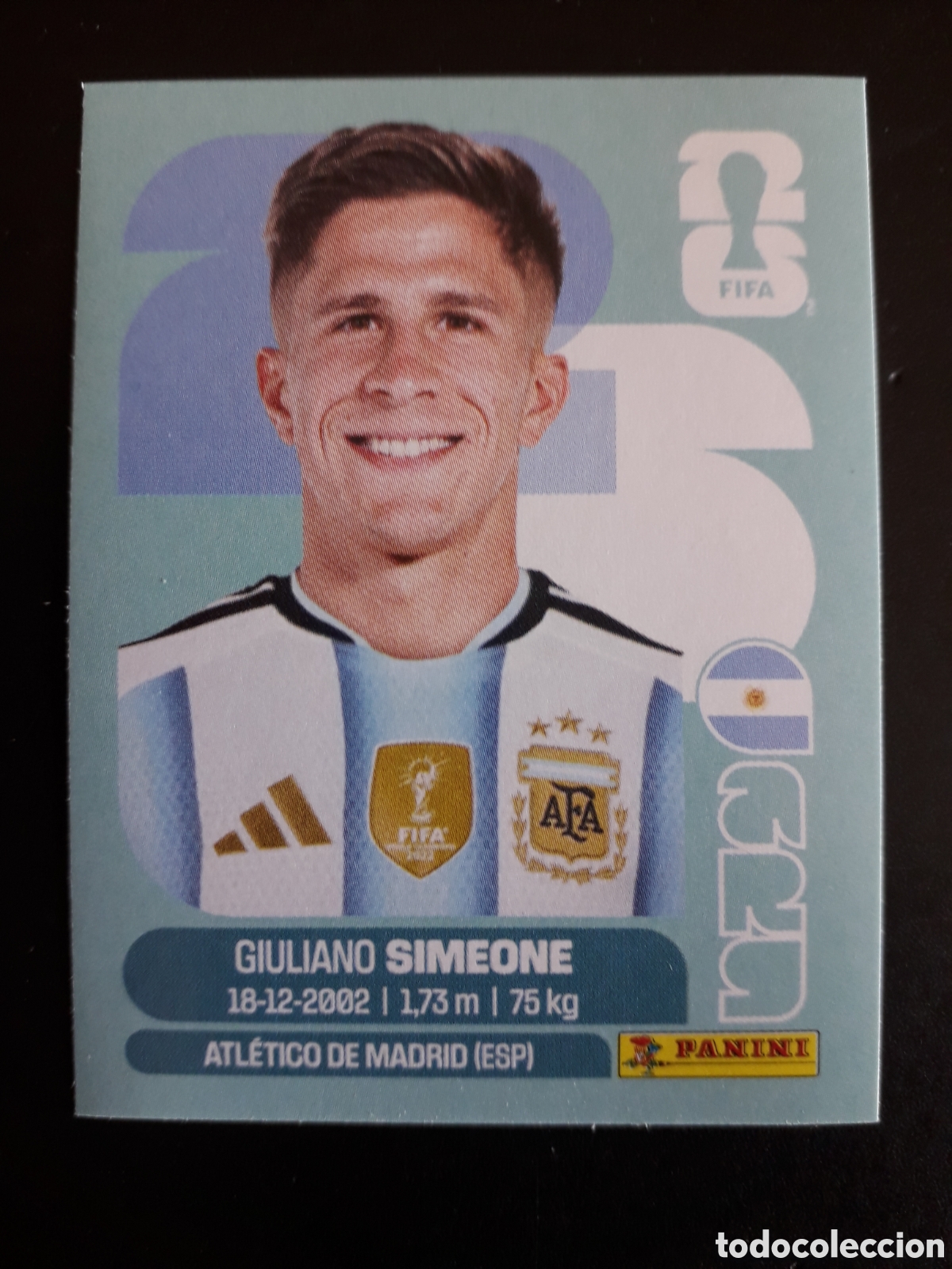 Cromos de F&uacute;tbol: GIULIANO SIMEONE ARGENTINA ARG 20 MUNDIAL F&Uacute;TBOL 2026 FIFA WORLD CUP PANINI SIN PEG PEDIDO M&Iacute;NIMO 3&euro;