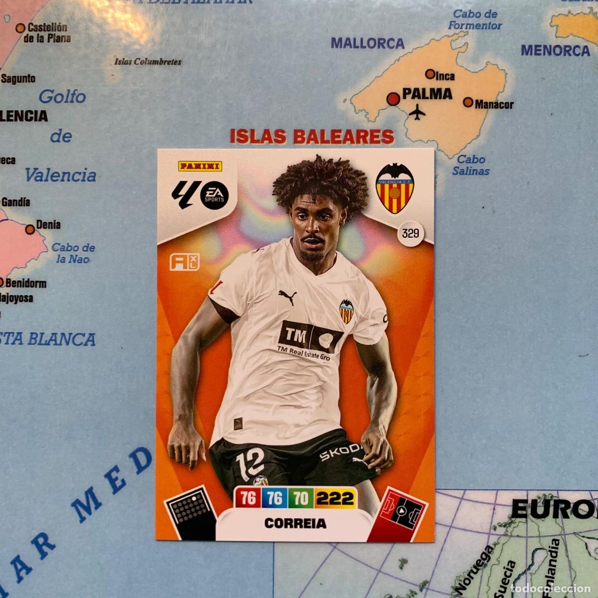 Figurine di Calcio: Correia n&uacute;mero 329 del Valencia cromo adrenalyn XL 25-26 2025-2026