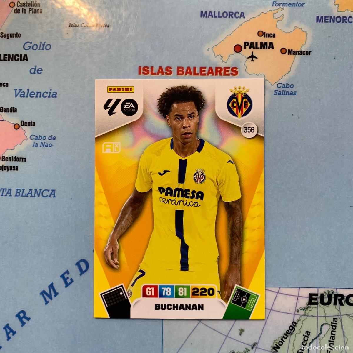 Football Stickers: Buchanan n&uacute;mero 356 del Villarreal cromo adrenalyn XL 25-26 2025-2026