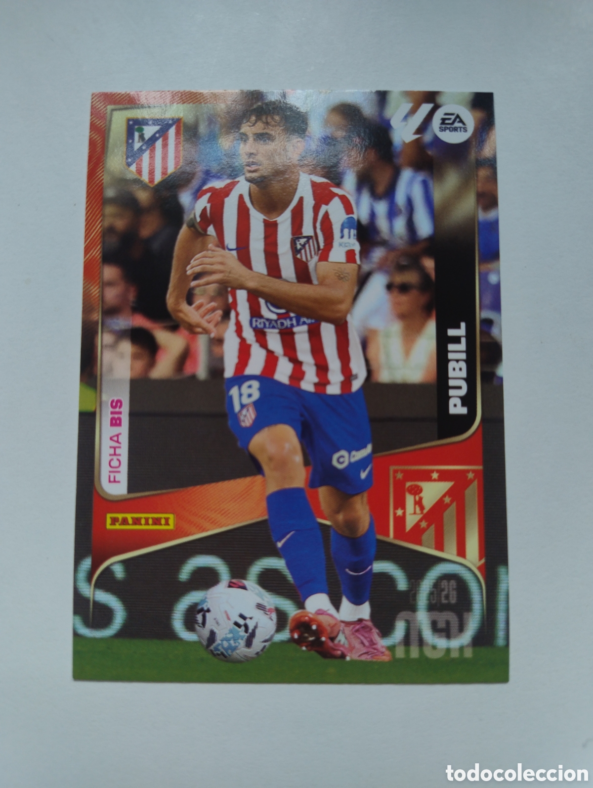 Football Stickers: 58 bis - Pubill - Atl&eacute;tico de Madrid - Megacracks 2025 - 2026 Ficha bis