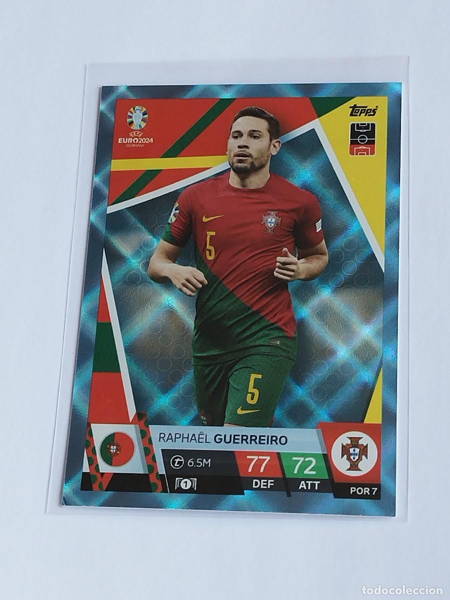Cromos de F&uacute;tbol: GUERREIRO BLUE CRYSTAL POR 7 PORTUGAL AZUL PARALELA TOPPS EUROCOPA 2024 MATCH ATTAX EURO 24 POR7