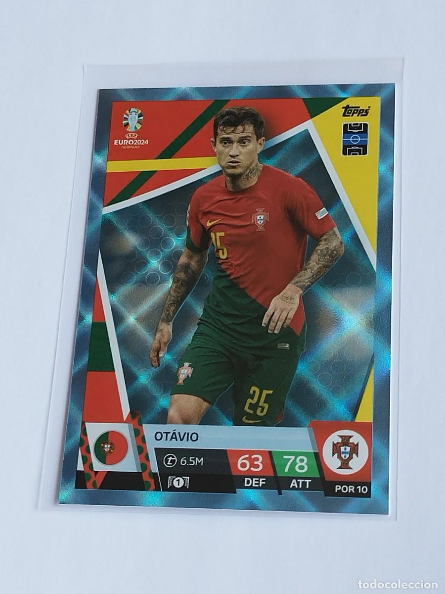 Cromos de Futebol: OT&Aacute;VIO BLUE CRYSTAL POR 10 PORTUGAL AZUL PARALELA TOPPS EUROCOPA 2024 MATCH ATTAX EURO 24 POR10