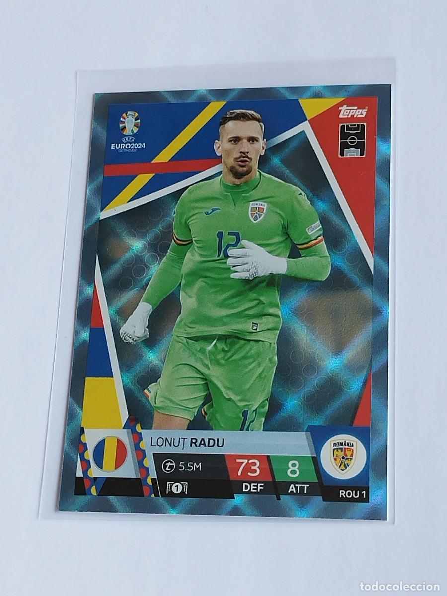 Cromos de Futebol: RADU BLUE CRYSTAL ROU 1 RUMAN&Iacute;A AZUL PARALELA TOPPS EUROCOPA 2024 MATCH ATTAX EURO 24 ROU1