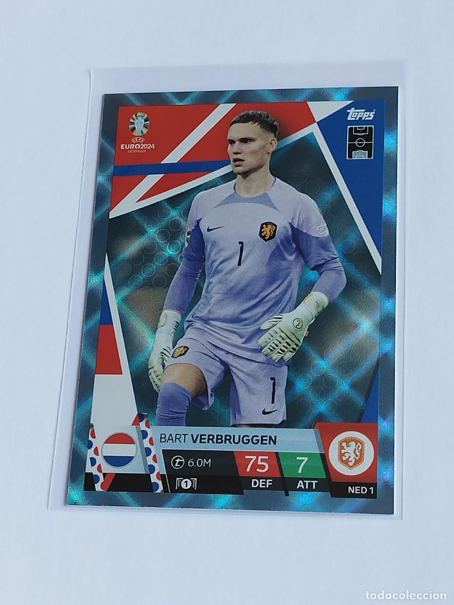 Cromos de F&uacute;tbol: VERBRUGGEN BLUE CRYSTAL NED 1 HOLANDA AZUL PARALELA TOPPS EUROCOPA 2024 MATCH ATTAX EURO 24 NED1