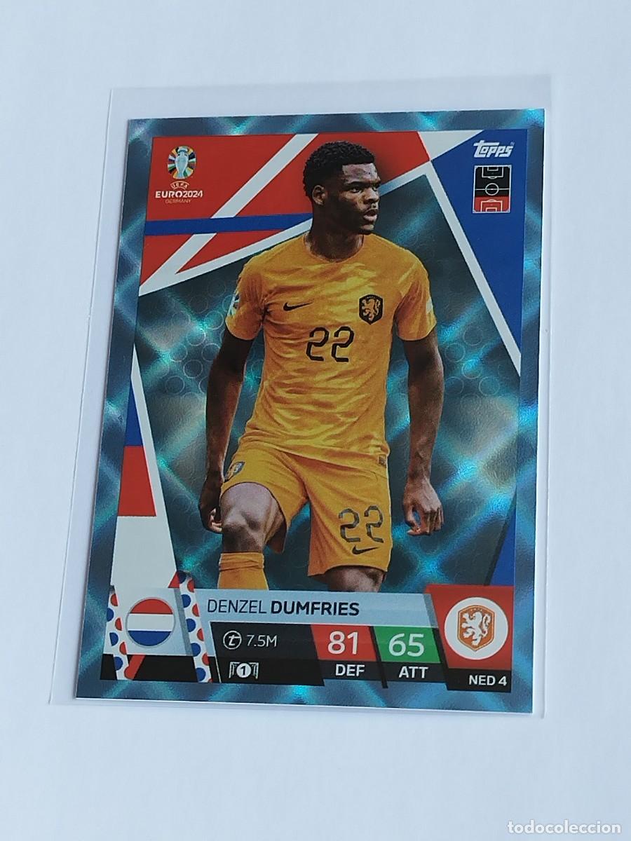 Cromos de F&uacute;tbol: DUMFRIES BLUE CRYSTAL NED 4 HOLANDA AZUL PARALELA TOPPS EUROCOPA 2024 MATCH ATTAX EURO 24 NED4