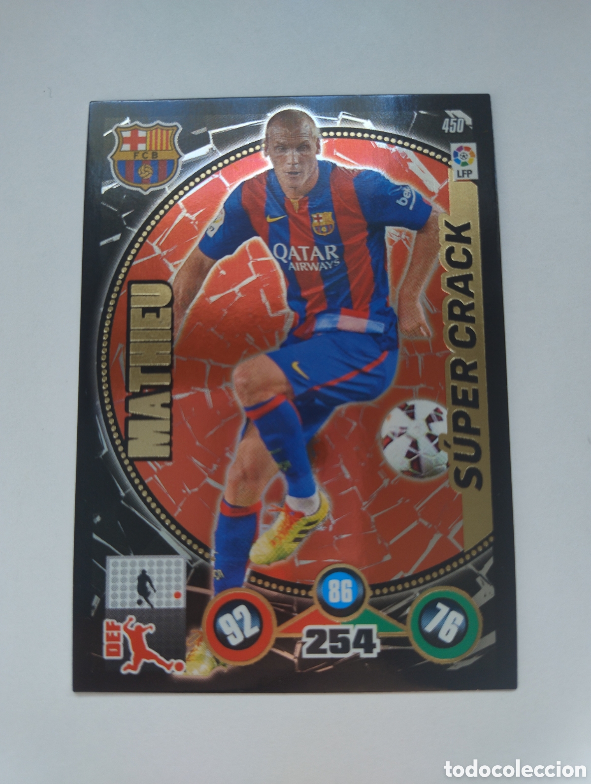 Figurine di Calcio: 450 - Mathieu - Barcelona - Adrenalyn XL Liga 2014 - 2015 Super Crack