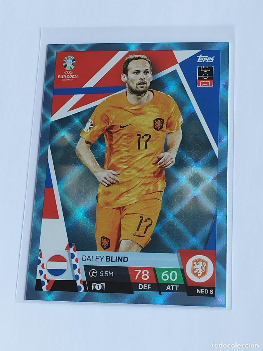 Football Stickers: BLIND BLUE CRYSTAL NED 8 HOLANDA AZUL PARALELA TOPPS EUROCOPA 2024 MATCH ATTAX UEFA EURO 24 NED8