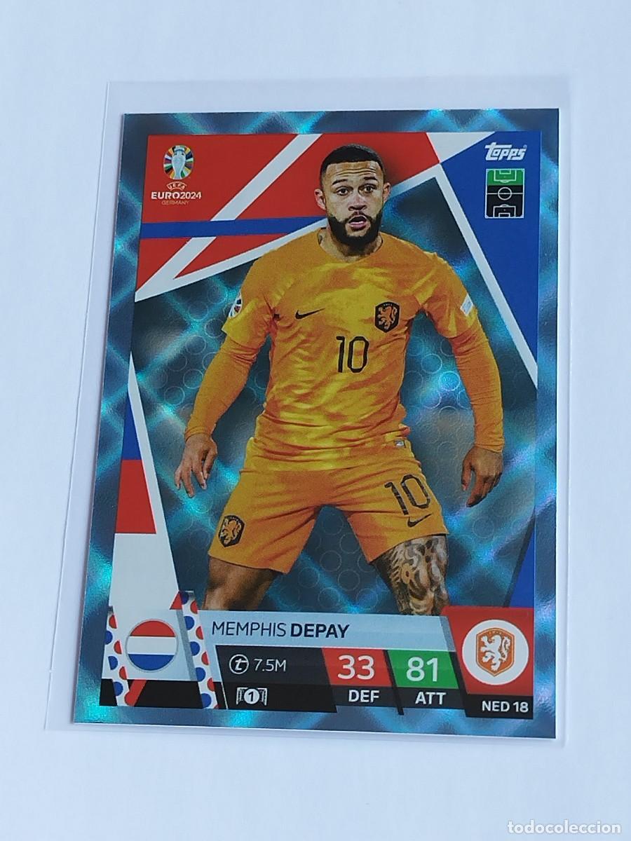 Football Stickers: DEPAY BLUE CRYSTAL NED 18 HOLANDA AZUL PARALELA TOPPS EUROCOPA 2024 MATCH ATTAX UEFA EURO 24 NED18