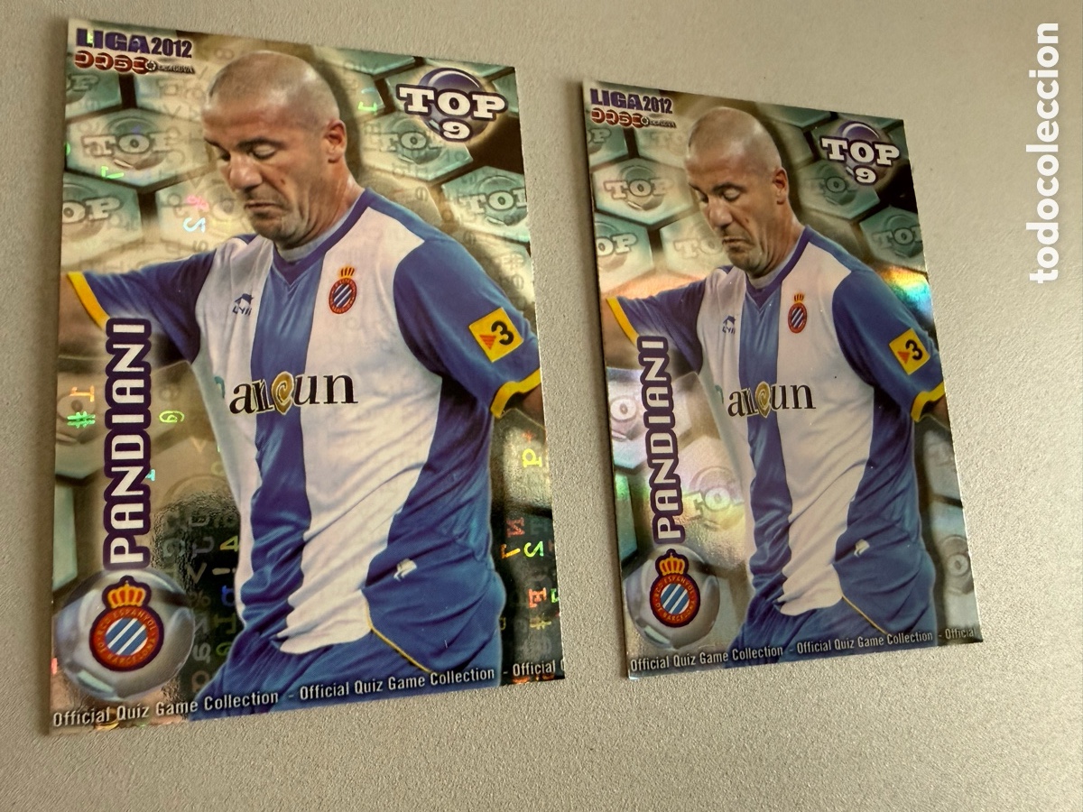 Cartes &agrave; collectionner de Football: MUNDICROMO 2012. n 625. Top 9. PANDIANI. 2 cromos diferentes