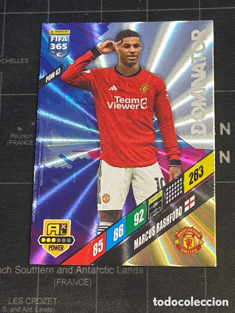 Cartes &agrave; collectionner de Football: POW 43 MARCUS RASHFORD (MANCHESTER UNITED) DOMINATOR PANINI ADRENALYN XL FIFA 365 2024 24