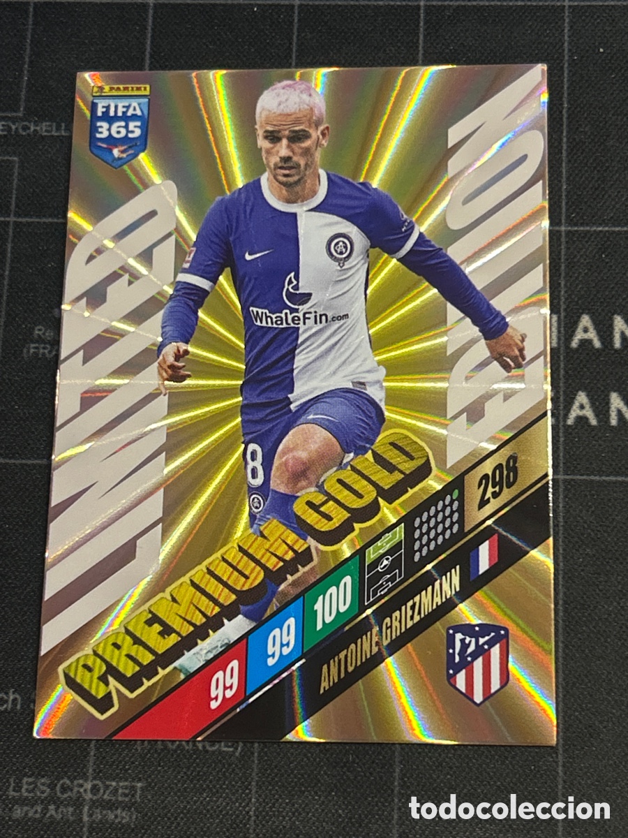 Cromos de F&uacute;tbol: ANTOINE GRIEZMANN (ATLETICO MADRID) PREMIUM GOLD LIMITED PANINI ADRENALYN XL FIFA 365 2024 24