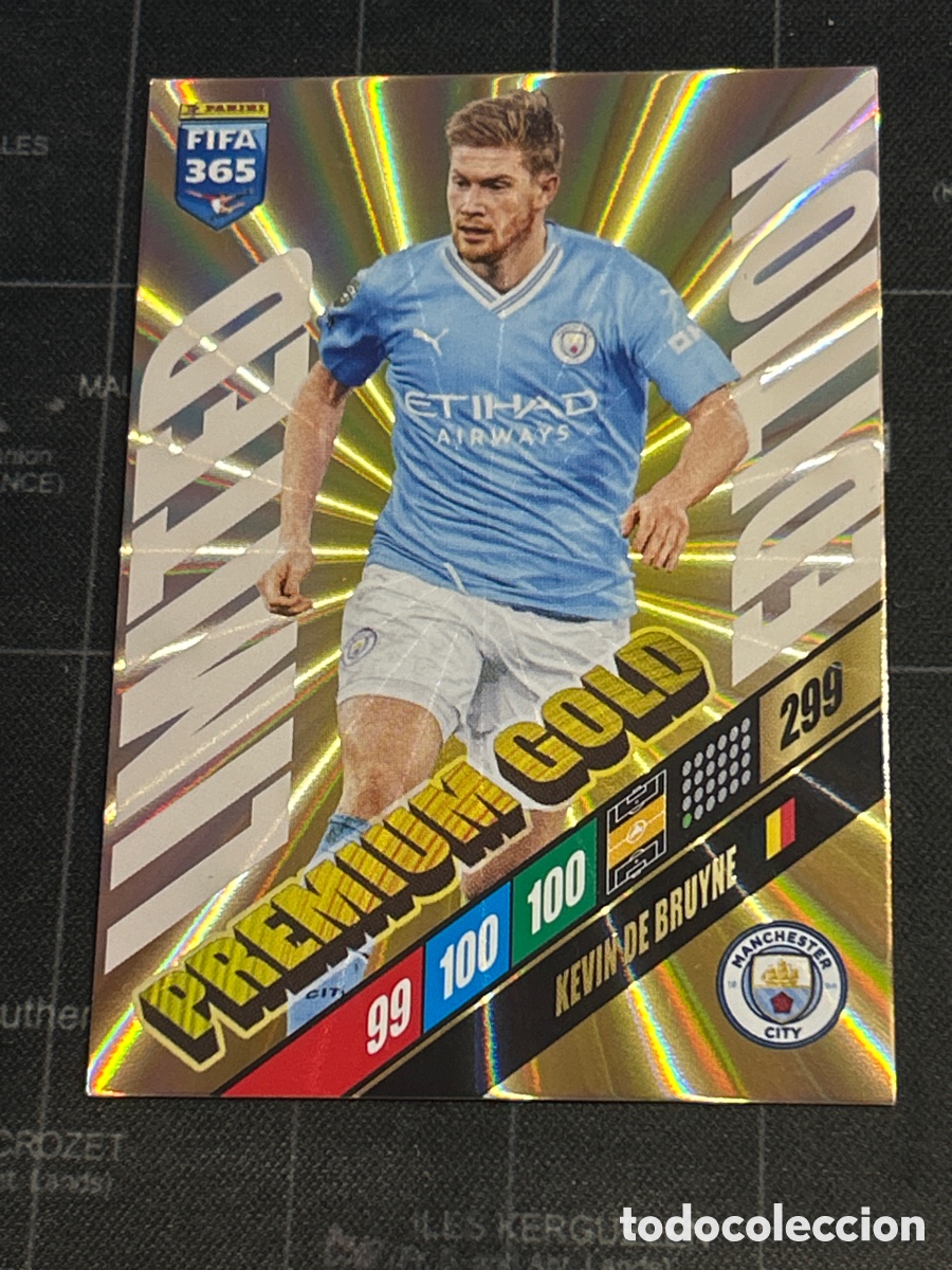 Cromos de F&uacute;tbol: KEVIN DE BRUYNE (MANCHESTER CITY) PREMIUM GOLD LIMITED EDITION PANINI ADRENALYN XL FIFA 365 2024 24