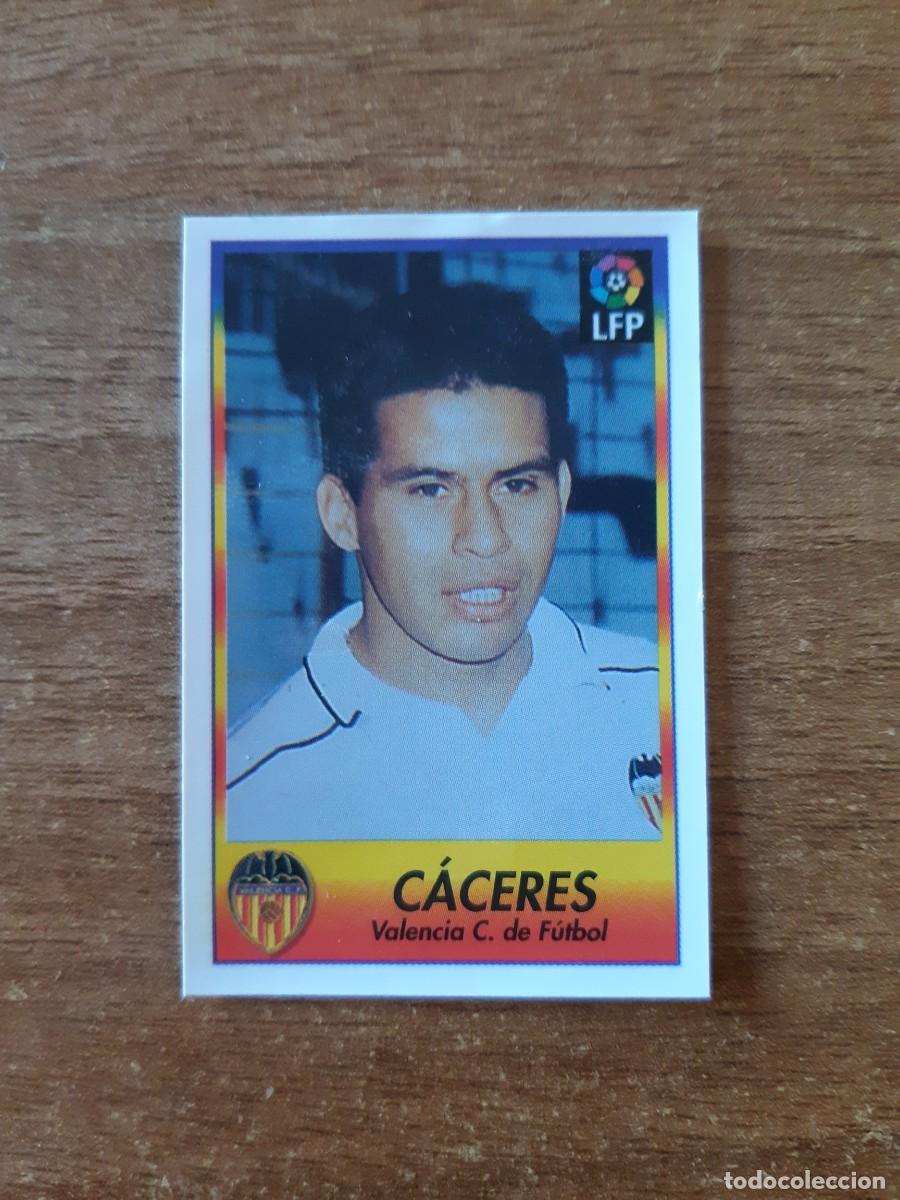 Cromos de F&uacute;tbol: N&deg;313 Fichaje C&aacute;ceres (Valencia) Liga 96-97 BOLLYCAO. Trasera normal. Nunca pegado, sin pegar