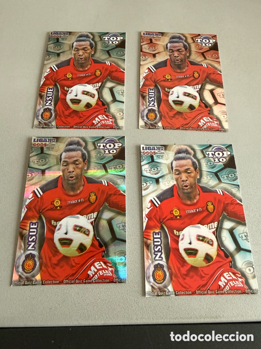 Cromos de F&uacute;tbol: MUNDICROMO 2012. n 620. Top 10. NSUE. 4 cromos diferentes