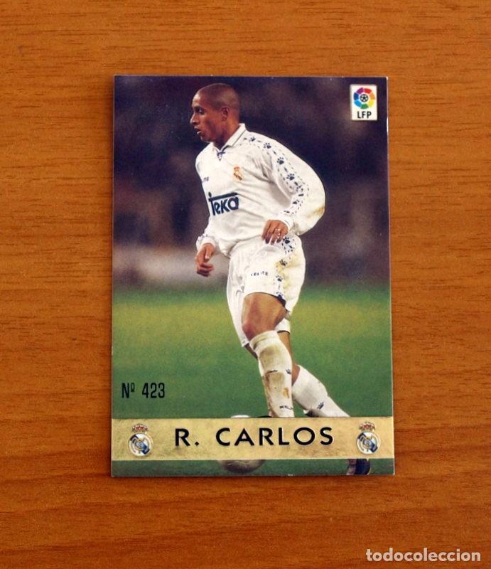 Cromos de F&uacute;tbol: Real Madrid - N&ordm; 423 Roberto Carlos - El Mejor - Mundicromo ficha de la Liga 1997-1998, 97-98