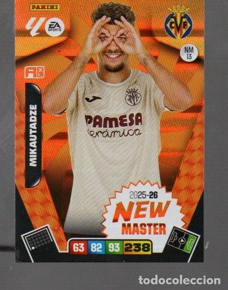 Cromos de F&uacute;tbol: CROMO DE FUTBOL XL ADRENALYN PANINI LIGA 2025/26 N&ordm; NM 13 DE VILLARREAL MIKAUTADZE NEW MASTER