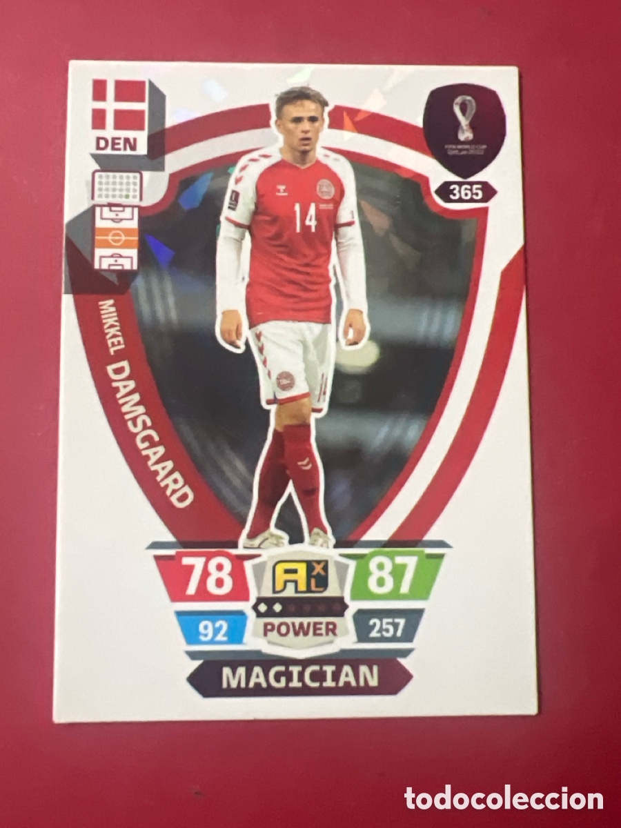 Figurine di Calcio: C9668. Damsgaard -- n&ordm; 365 -- Dinamarca -- Magician -- Mundial f&uacute;tbol Qatar 2022 -- Adrenalyn -
