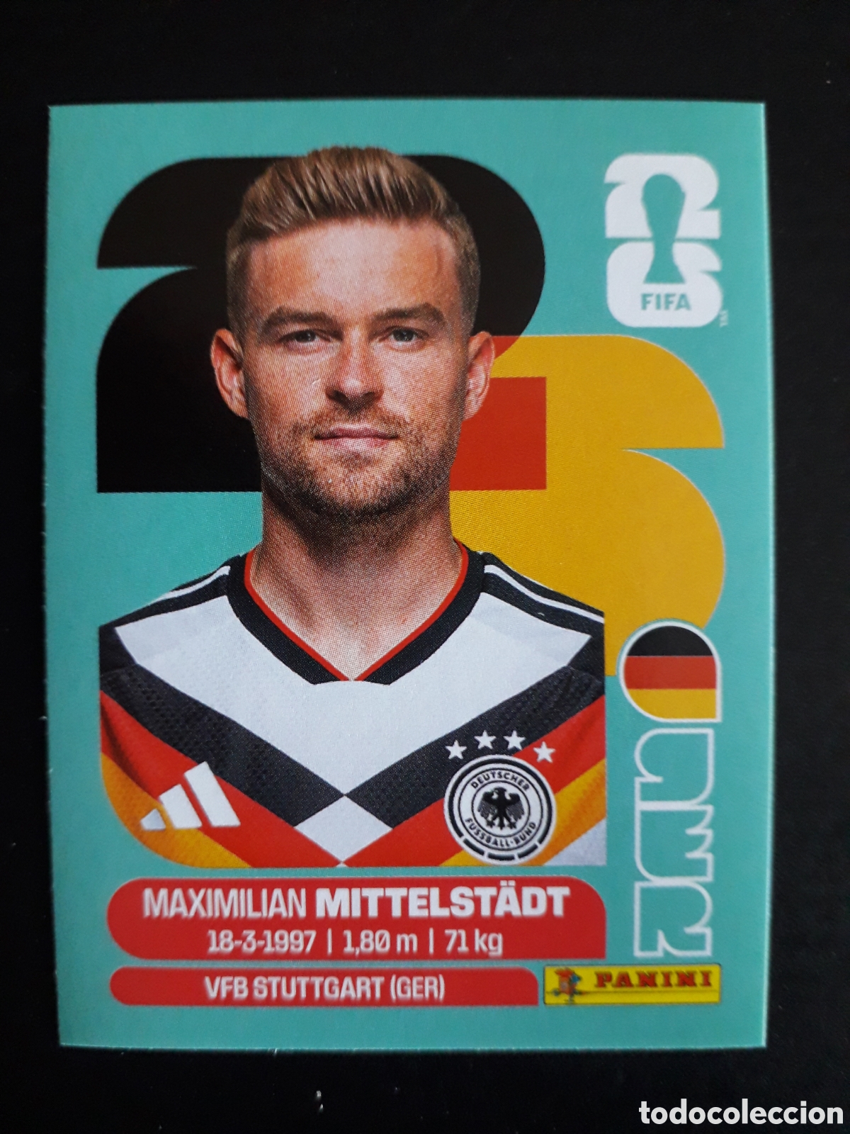 Figurine di Calcio: MITTELST&Auml;DT ALEMANIA GER 9 MUNDIAL F&Uacute;TBOL 2026 FIFA WORLD CUP PANINI SIN PEGAR PEDIDO M&Iacute;NIMO 3&euro;