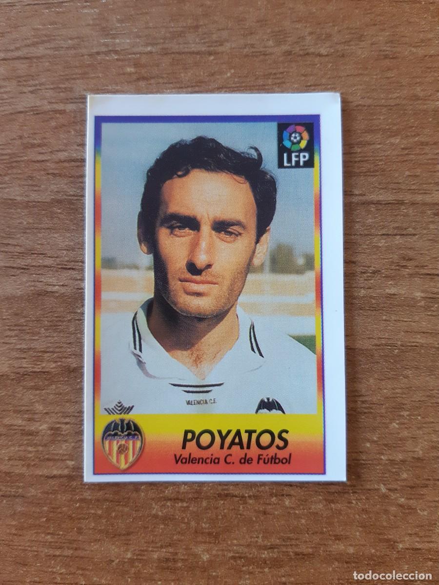 Cromos de F&uacute;tbol: N&deg;257 Poyatos (Valencia) Liga 96-97 BOLLYCAO. Trasera Sigue La Liga. Nunca pegado, sin pegar