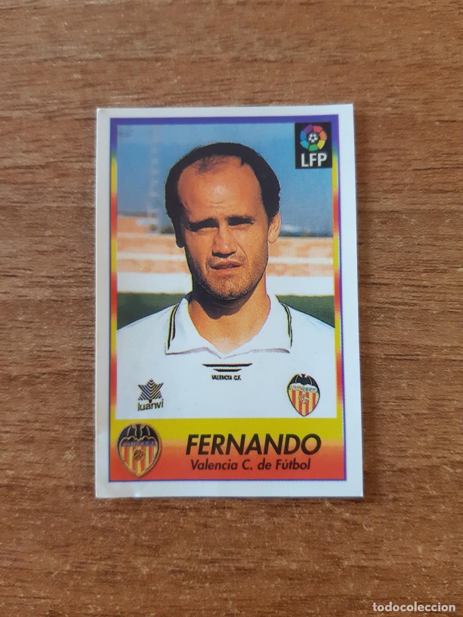 Cromos de Futebol: N&deg;256 Fernando (Valencia) Liga 96-97 BOLLYCAO. Trasera Sigue La Liga. Nunca pegado, sin pegar