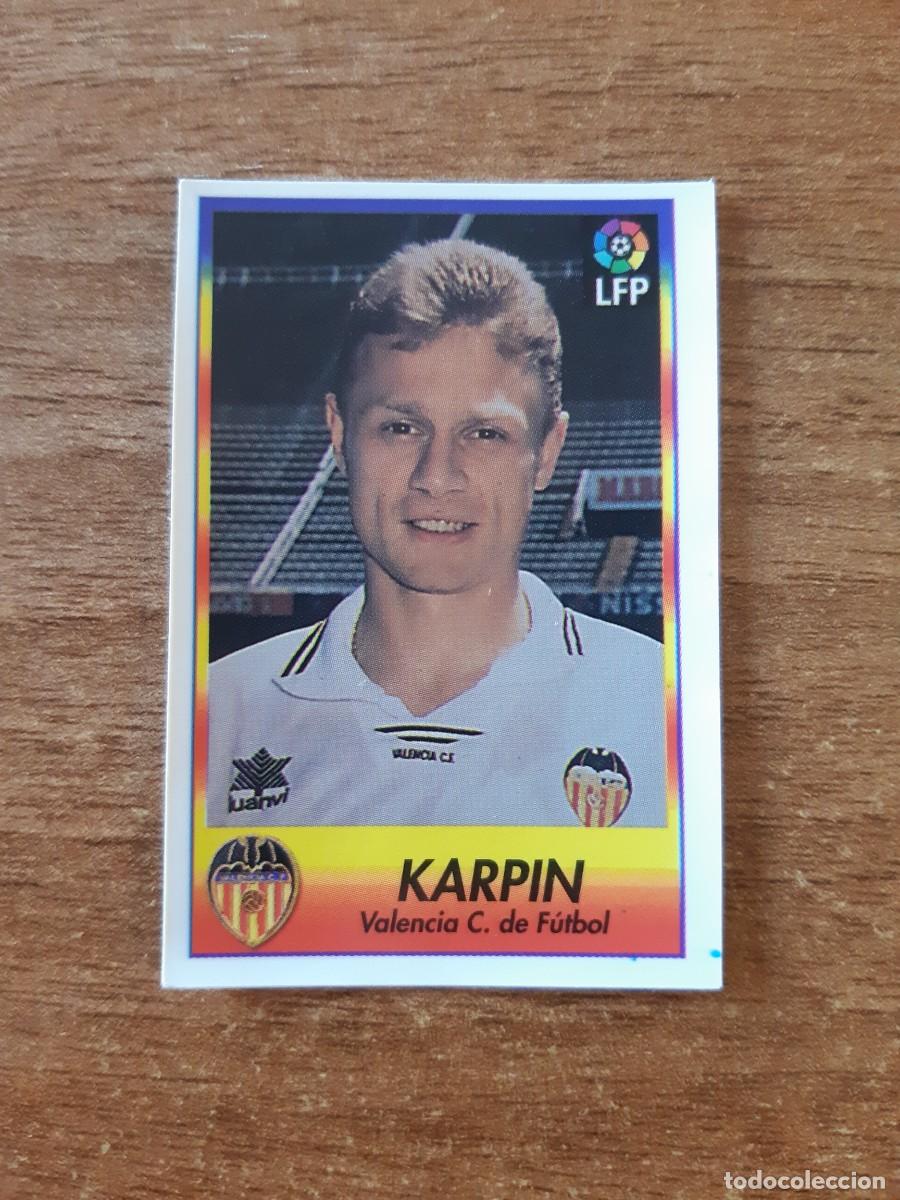 Cromos de F&uacute;tbol: N&deg;255 Karpin (Valencia) Liga 96-97 BOLLYCAO. Trasera normal. Nunca pegado, sin pegar